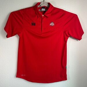 Nike Small Ohio State Buckeyes Polo Lebron James Dri-FIT Shirt Mens Red S LBJ